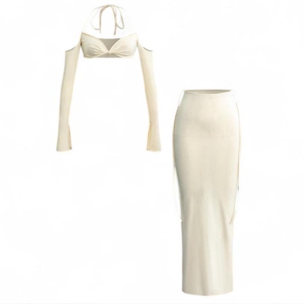 Chic Cream Skirt Set